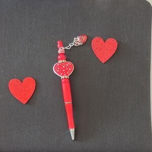Red Heart Charm Pen